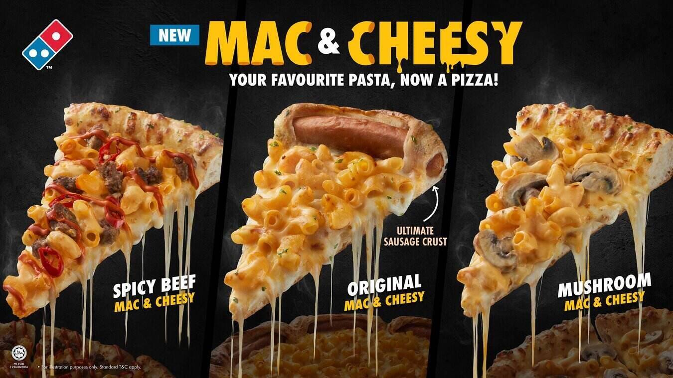 Piza Mac & Cheesy daripada Domino’s merupakan ciptaan lazat yang memanjakan selera, menggabungkan kegebuan mac & cheese dengan keenakan piza yang sukar ditolak. Ia boleh didapati bermula 22 Julai.