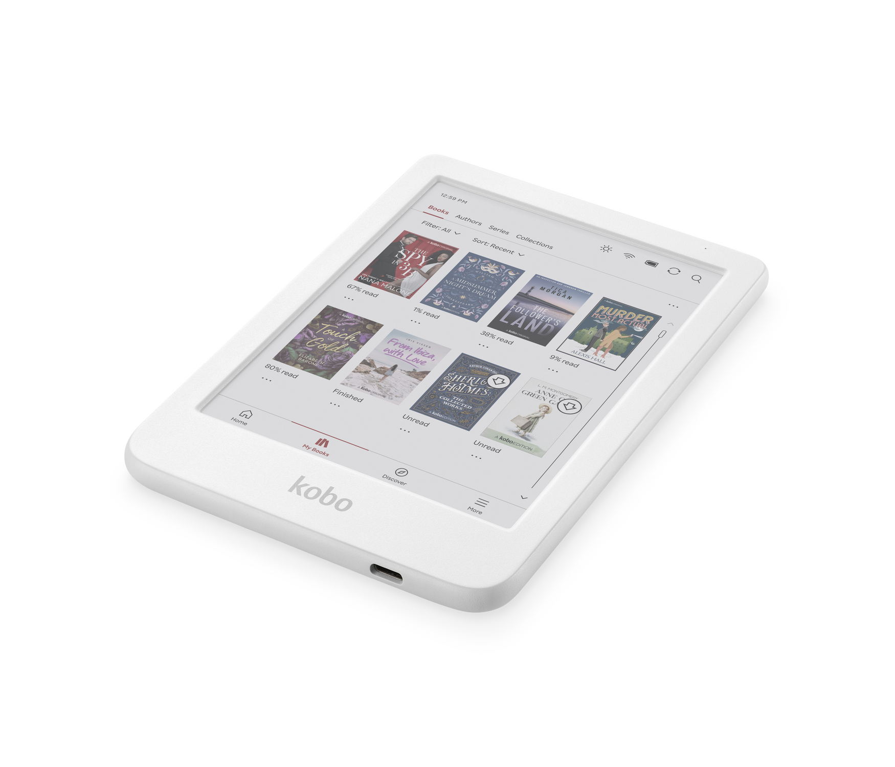 Global Kobo Clara - Color White Lying Library.