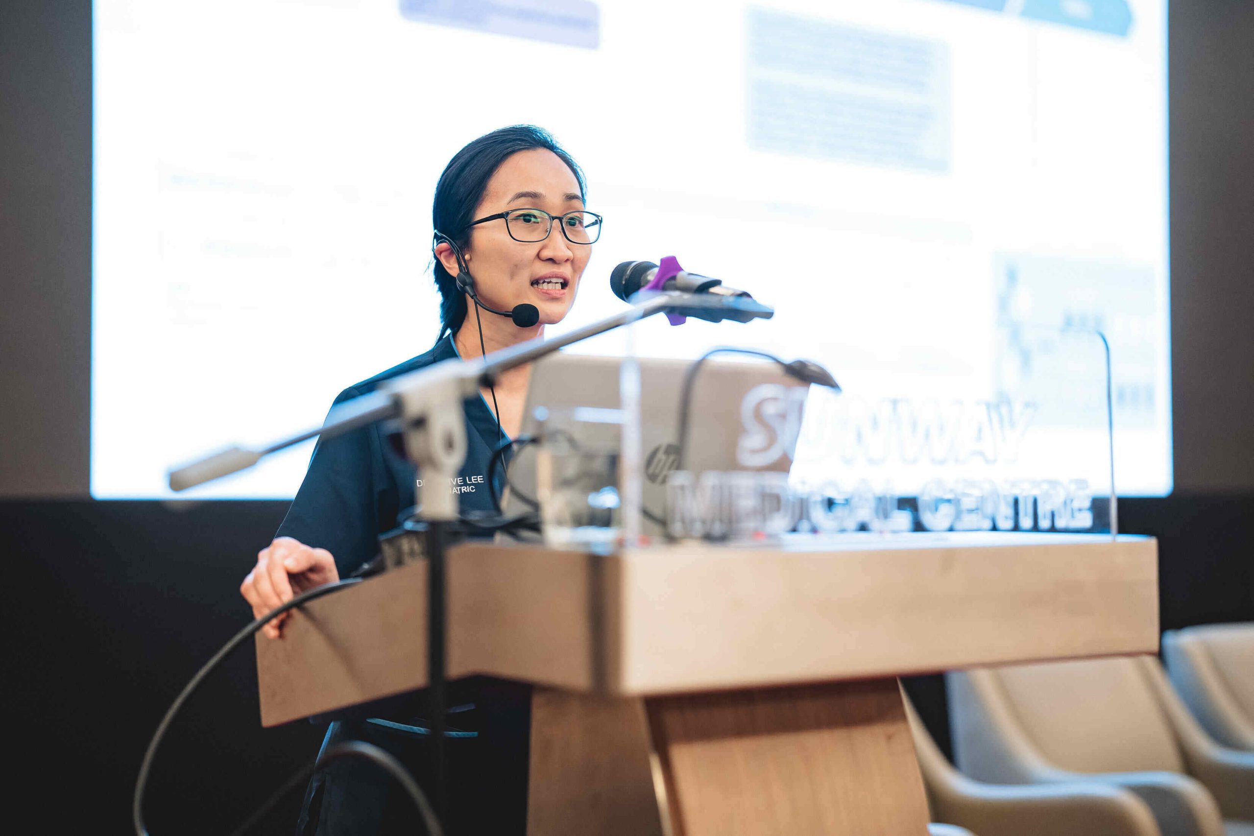 Dr Olive Lee Pei Ee sharing her insights at SMC’s 2nd International Paediatric Symposium 2025.
