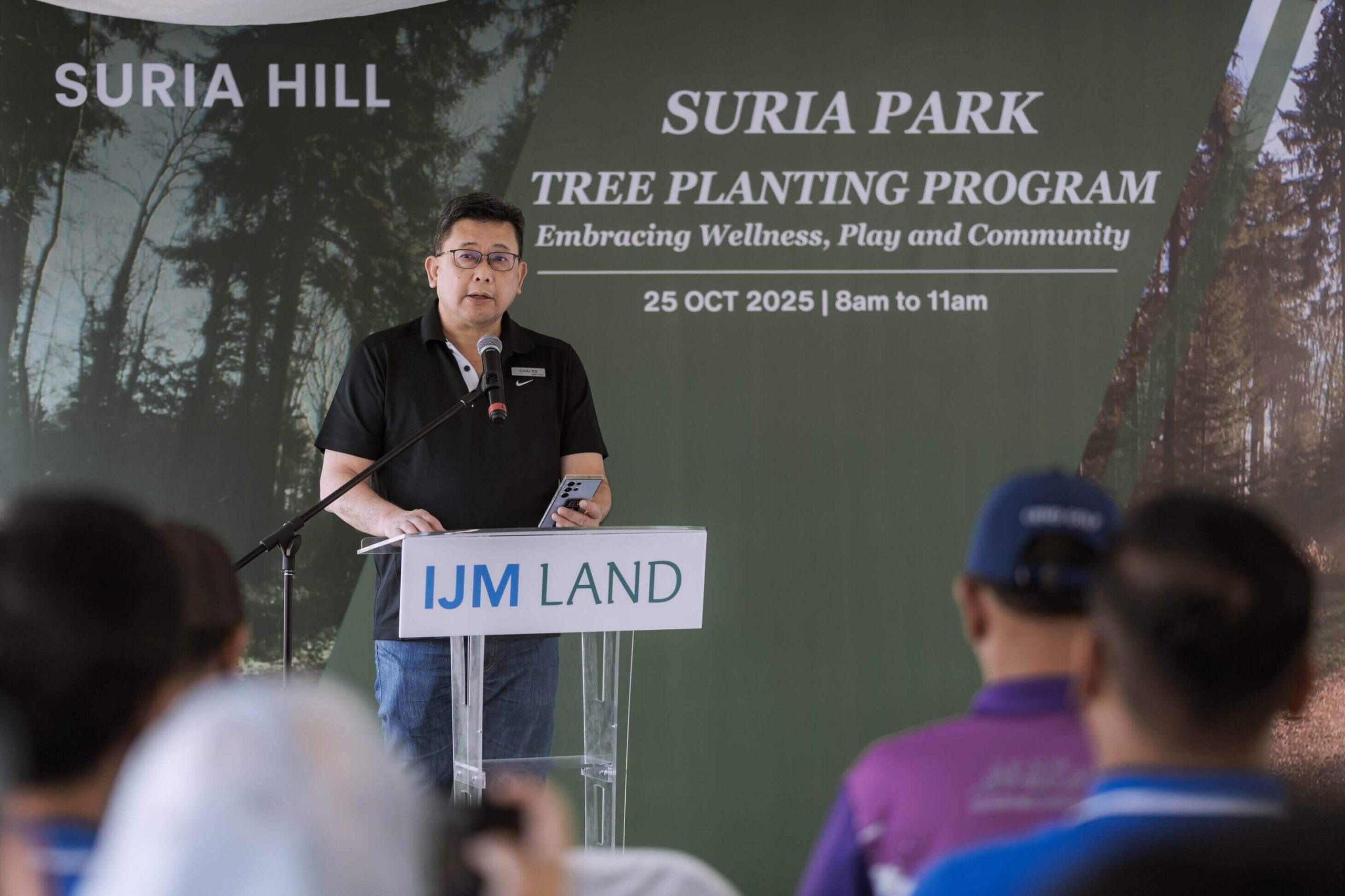 Datuk Chai Kian Soon, Chief Operating Officer of IJM Land, delivering his opening speech during the launch of Suria Park at Suria Hill, Puncak Alam.