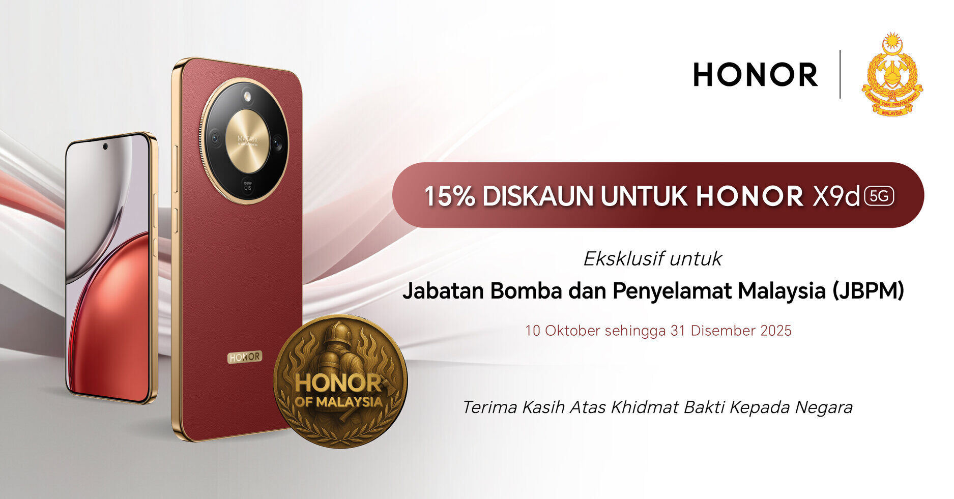HONOR Tawar Diskaun Eksklusif Kepada Jabatan Bomba dan Penyelamat Malaysia