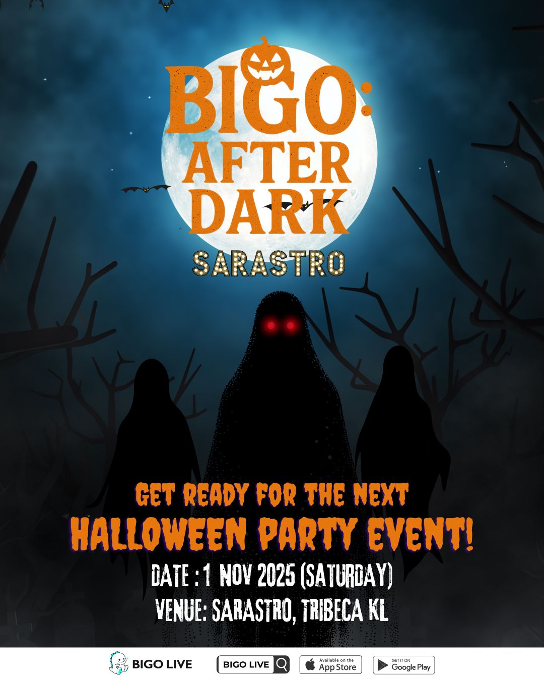 Final Chance to Join BIGO: After Dark – Tune in to thrilling spooky livestreams and stand a chance to win prizes and exclusive invites to Bigo Live’s Halloween Party!