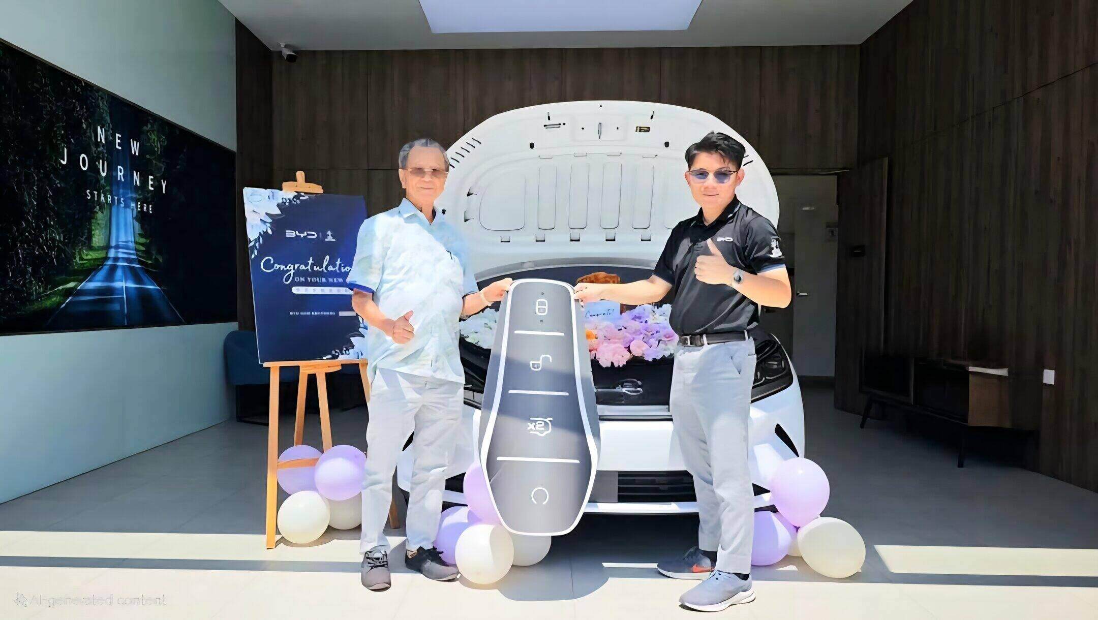 Among the first 100 customers receiving their brand-new BYD SEAL 6.